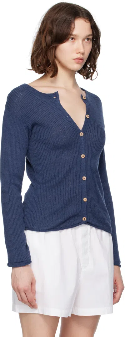 Baserange Blue Drip Cardigan In Blue