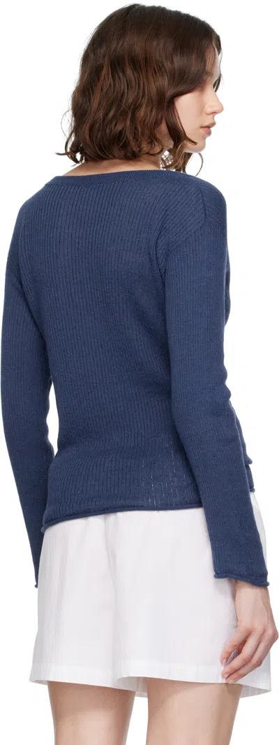 Baserange Blue Drip Cardigan In Blue