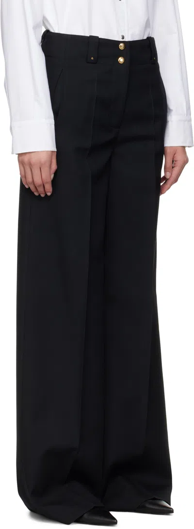 Moncler Black Wool Trousers In Black