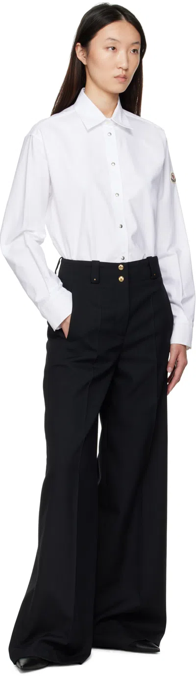 Moncler Black Wool Trousers In Black