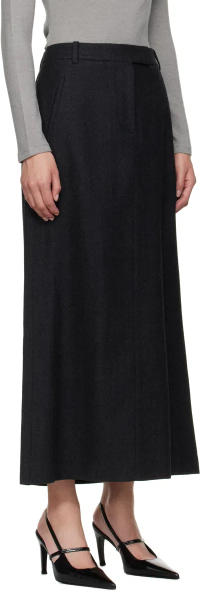 Le17septembre Gray Wool Tailored Maxi Skirt