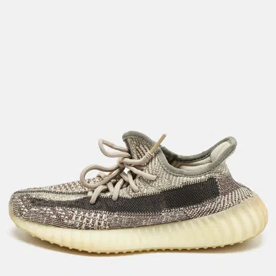 Pre-owned Yeezy X Adidas Beige/brown Knit Fabric Boost 350 V2 Zyon Sneakers Size 38