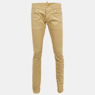 Pre-owned Dsquared2 Beige Cotton Drill Trousers M Waist 34" In Sand