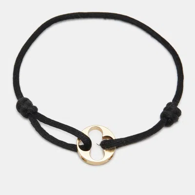 Pre-owned Louis Vuitton Empreinte Black Cord 18k Yellow Gold Bracelet