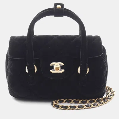 Pre-owned Chanel Matelasse Chain Shoulder Bag Black Fabric Cc Women's Crossbody Bag