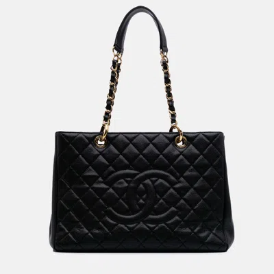 Pre-owned Chanel Black Caviar Grand Shopping Tote
