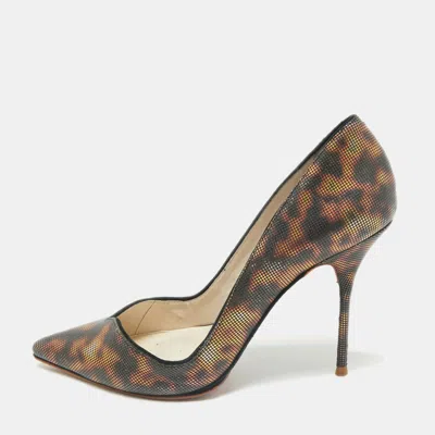 Pre-owned Sophia Webster Brown Printed Leather Izzy Pumps Size 37