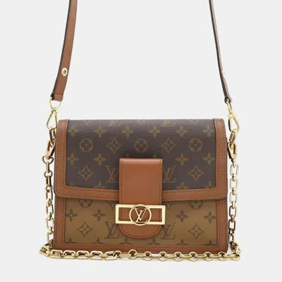 Pre-owned Louis Vuitton Shoulder Bag Monogram Reverse Dauphine Mm Black