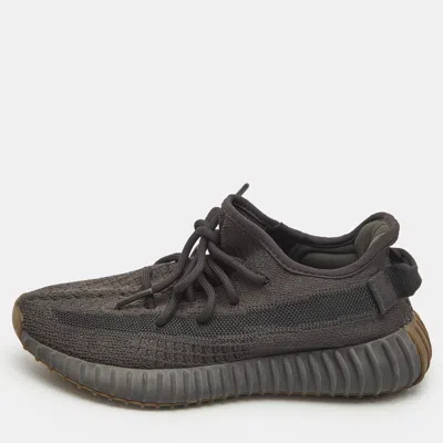Pre-owned Yeezy X Adidas Black Knit Fabric Boost 350 V2 Cinder Sneakers Size 38
