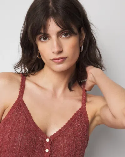 White House Black Market Linen-tencel Metallic Sweater Camisole