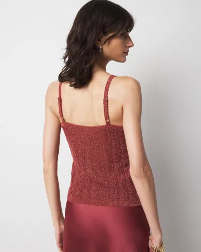 White House Black Market Linen-tencel Metallic Sweater Camisole