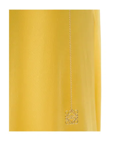 Loewe Asymmetric Sleeveless Dress In Yellow