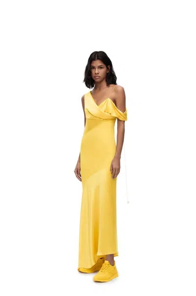 Loewe Asymmetric Sleeveless Dress In Yellow