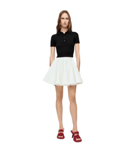 Loewe Cropped Polo Sweater In Silk In Black