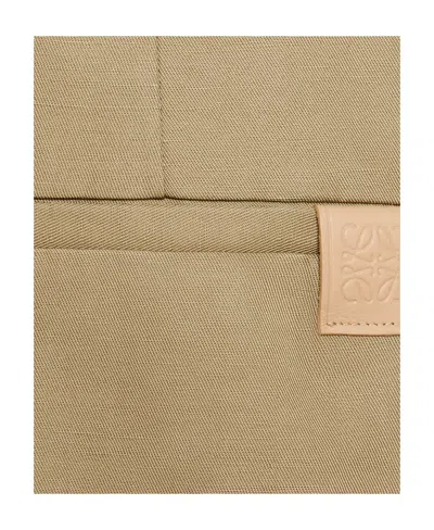 Loewe Wide Leg Trousers In Cotton And Linen In Brown