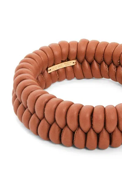 Loewe Interlock Bangle In Calfskin