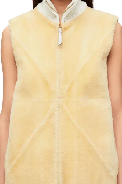 Loewe Puzzle Fold Vest In Shearling And Wool
