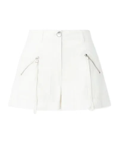 Pinko Cotton Shorts With Pockets And Zip In White