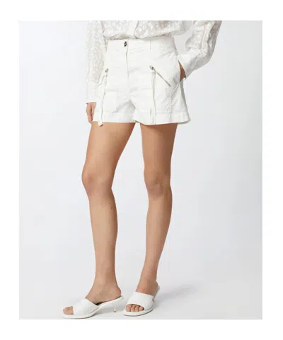 Pinko Cotton Shorts With Pockets And Zip In White