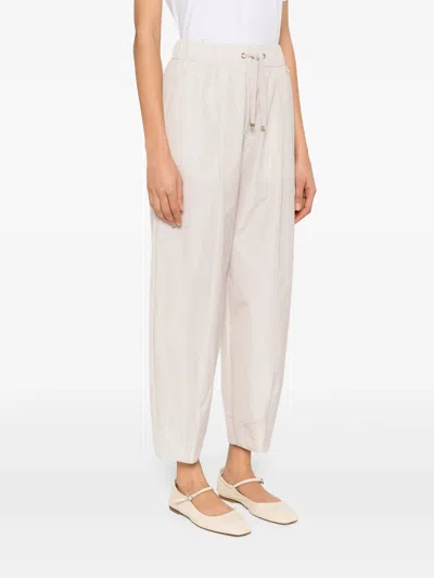 Herno Drawstring Tapered-leg Trousers In White
