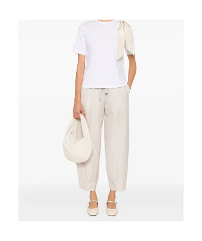 Herno Drawstring Tapered-leg Trousers In White