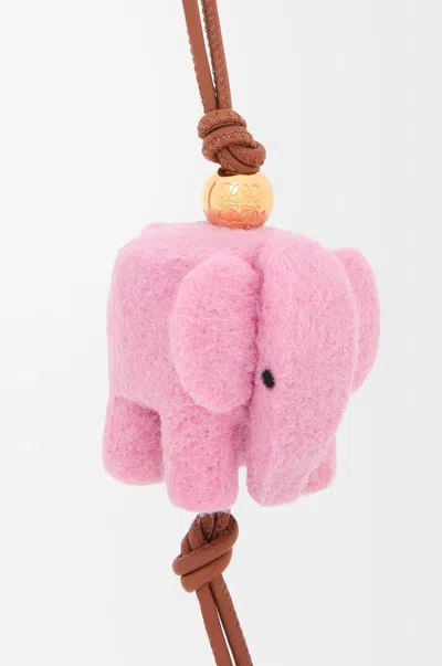 Loewe Elephant Pendant In Felt And Leather Women