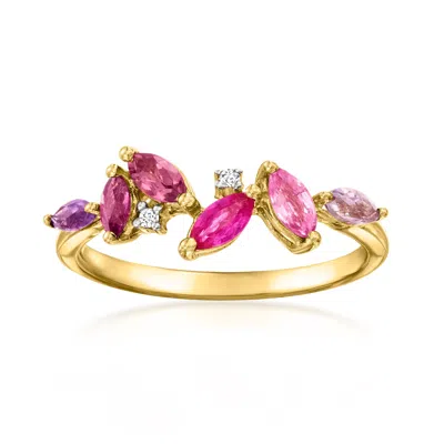 Ross-simons Multi-gemstone Ring With Diamonds In 14kt Yellow Gold