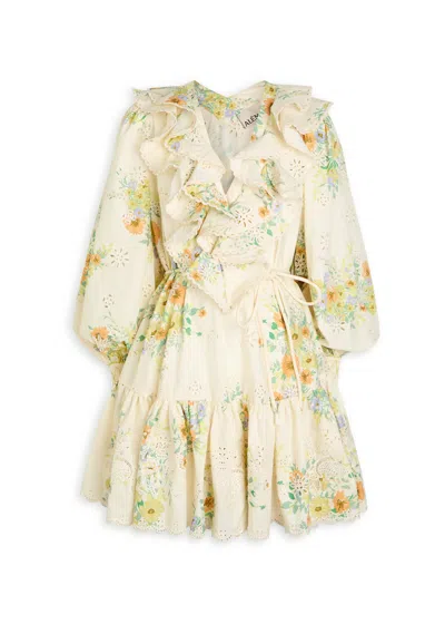 Alemais Juliette Embroidered Cotton Mini Dress In Multi