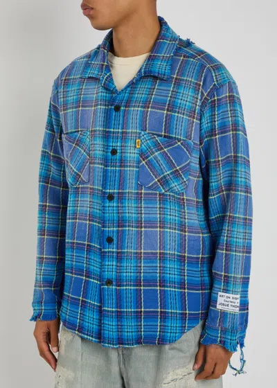 Gallery Dept. Marley Plaid Cotton Flannel Jacket In Blue