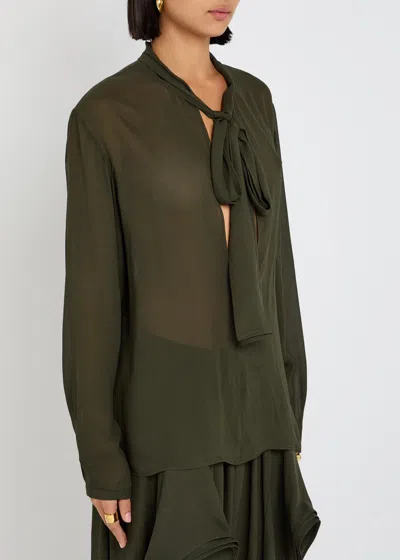 Alaïa Scarf Semi-sheer Chiffon Blouse