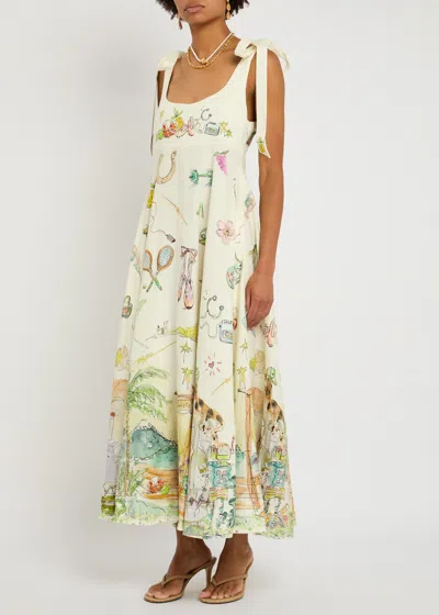Alemais Anouk Printed Linen Maxi Dress
