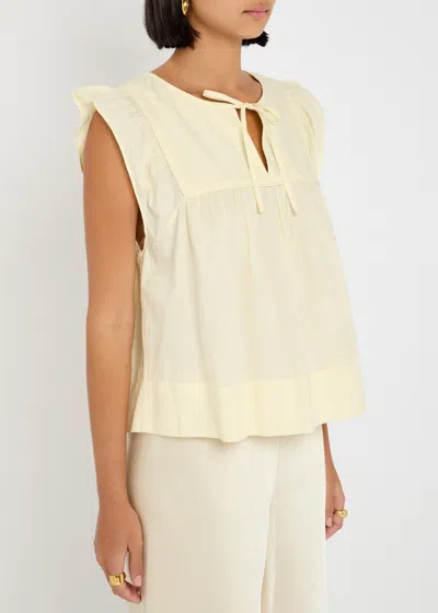 Skall Studio Nadja Pleated Cotton Blouse In Yellow
