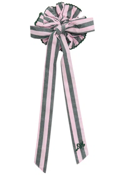 Damson Madder Garter Striped Cotton Scrunchie