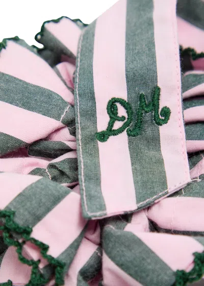 Damson Madder Garter Striped Cotton Scrunchie