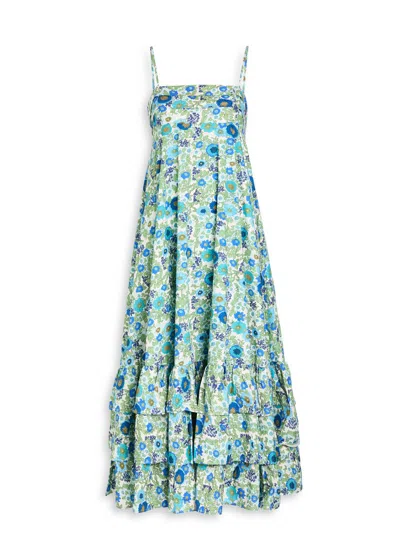 Alemais Pam Floral-print Cotton-poplin Midi Dress