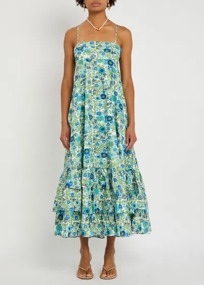 Alemais Pam Floral-print Cotton-poplin Midi Dress