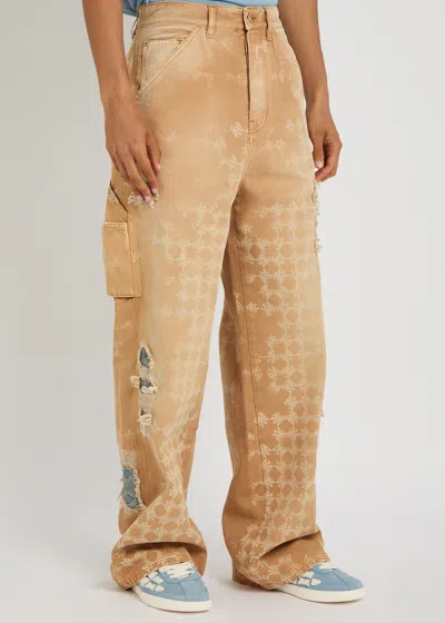 Amiri Tan Repair Jeans In Brown