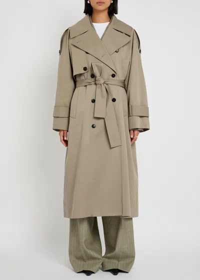 Skall Studio Mahsa Belted Cotton Trench Coat In Brown