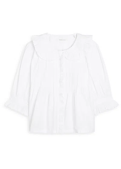 Skall Studio Viola Embroidered Cotton Blouse In White