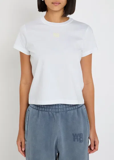Alexander Wang T Alexanderwang.t Logo-appliquéd Cotton T-shirt In White