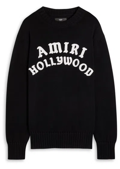Amiri Black Sweater With Maxi Logo Lettering On The Front In Black