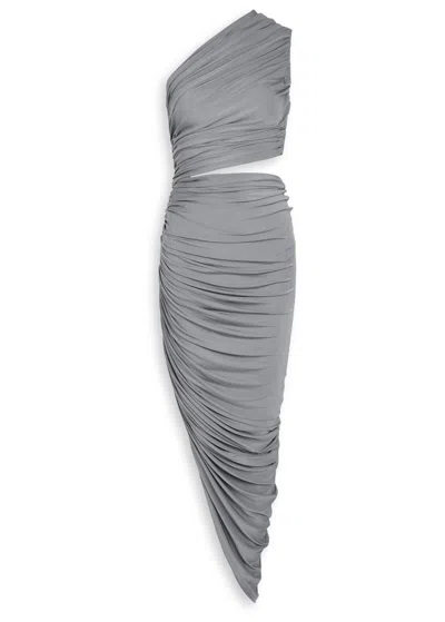 Alaïa Cut-out Stretch-jersey Midi Dress In Gray