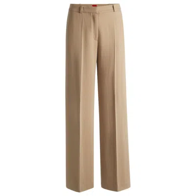 Hugo Boss Regular-fit Trousers With Wide Leg In Blue