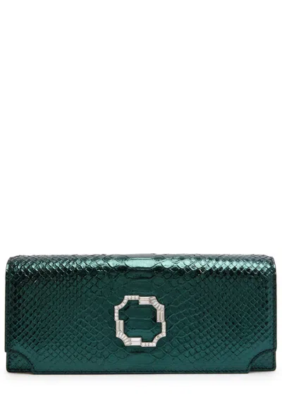 Malone Souliers Vivien Crocodile-effect Leather Clutch