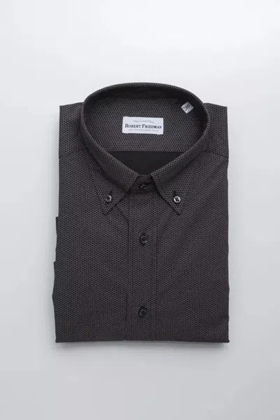 Robert Friedman Black Cotton Shirt In Brown