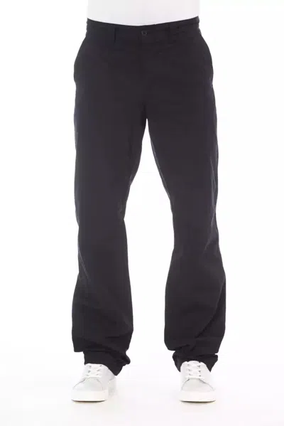 Alpha Studio Blue Cotton Jeans & Pant In Black