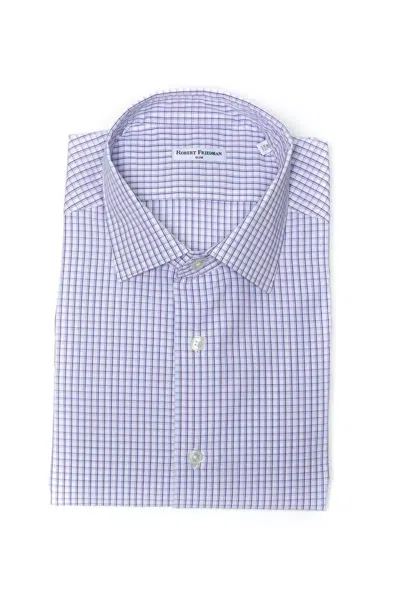 Robert Friedman Burgundy Cotton Shirt In Blue