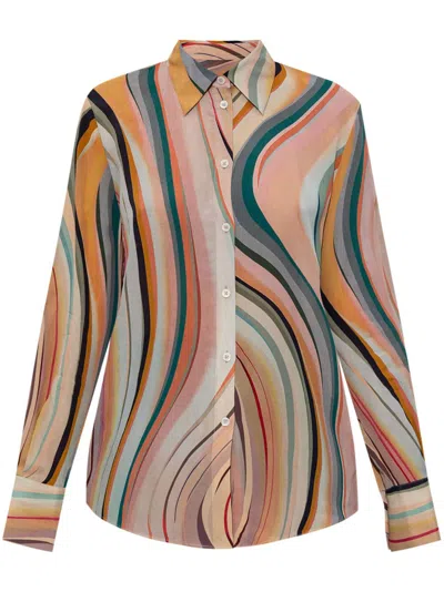 Ps By Paul Smith Ps Paul Smith Shirt With Silk Finish In Multi