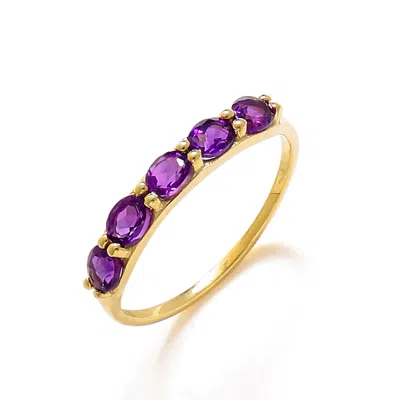 Tiramisu 10k Yellow Gold Amethyst Solitaire Ring