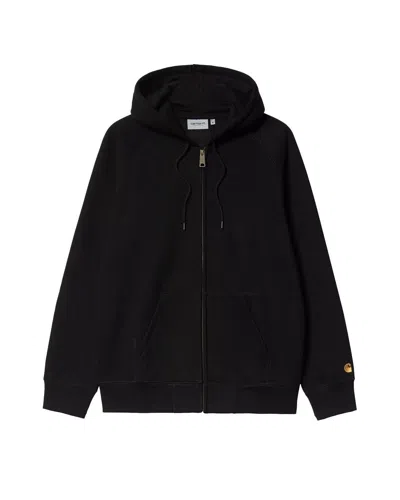 Carhartt Wip Cotton-blend Hoodie With Logo Print In Black
